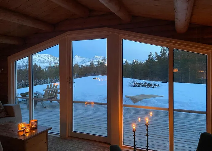 Log With Views Of Rondane Mountains Folldal
