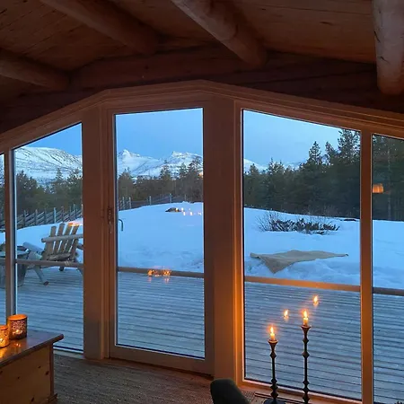 Log With Views Of Rondane Mountains Folldal